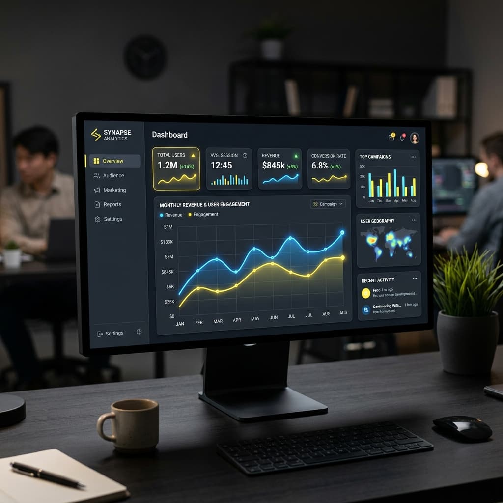 Analytics dashboard mockup